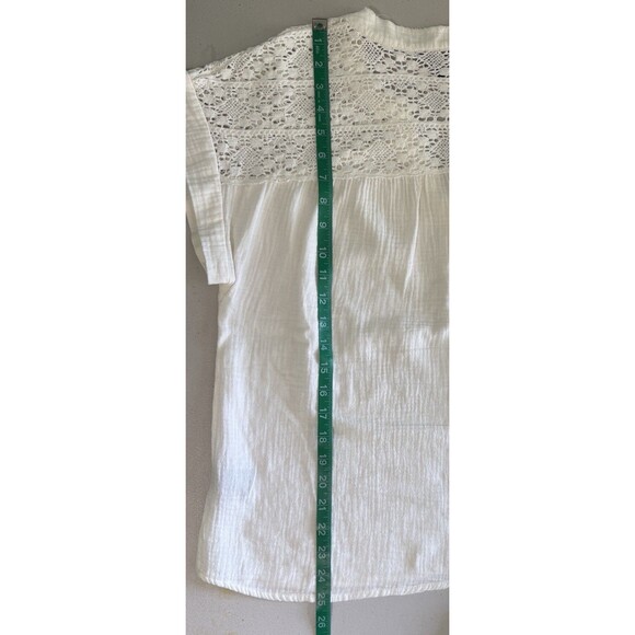 Frye Womans Boho Crochet Lace Gauze Top Peasant Cottagecore Feminine Romantic XL - Picture 8 of 8